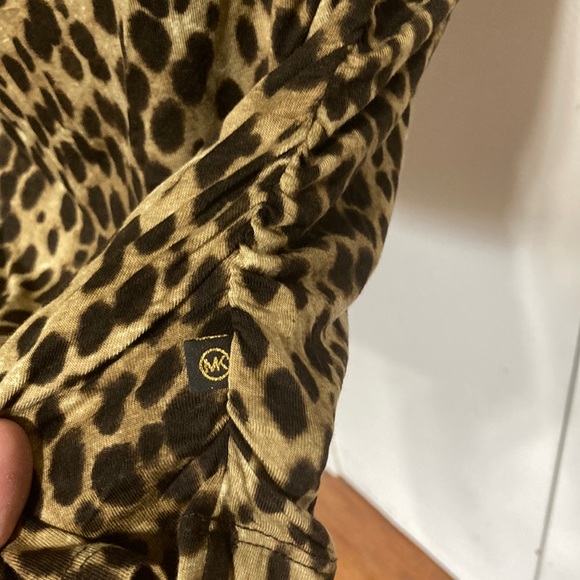 MICHAEL Michael Kors Cheetah Drapey Slinky Sleeveless Over Shoulder Tunic XL - Picture 8 of 15